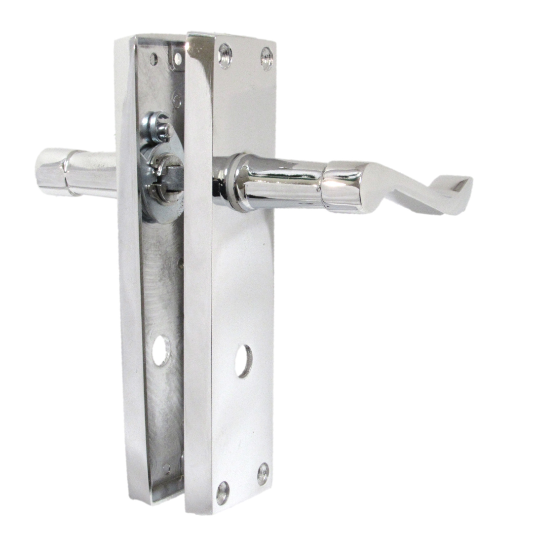 Door Handles Victorian Scroll Lever Bath Lock - Chrome Pack 150 x 40mm