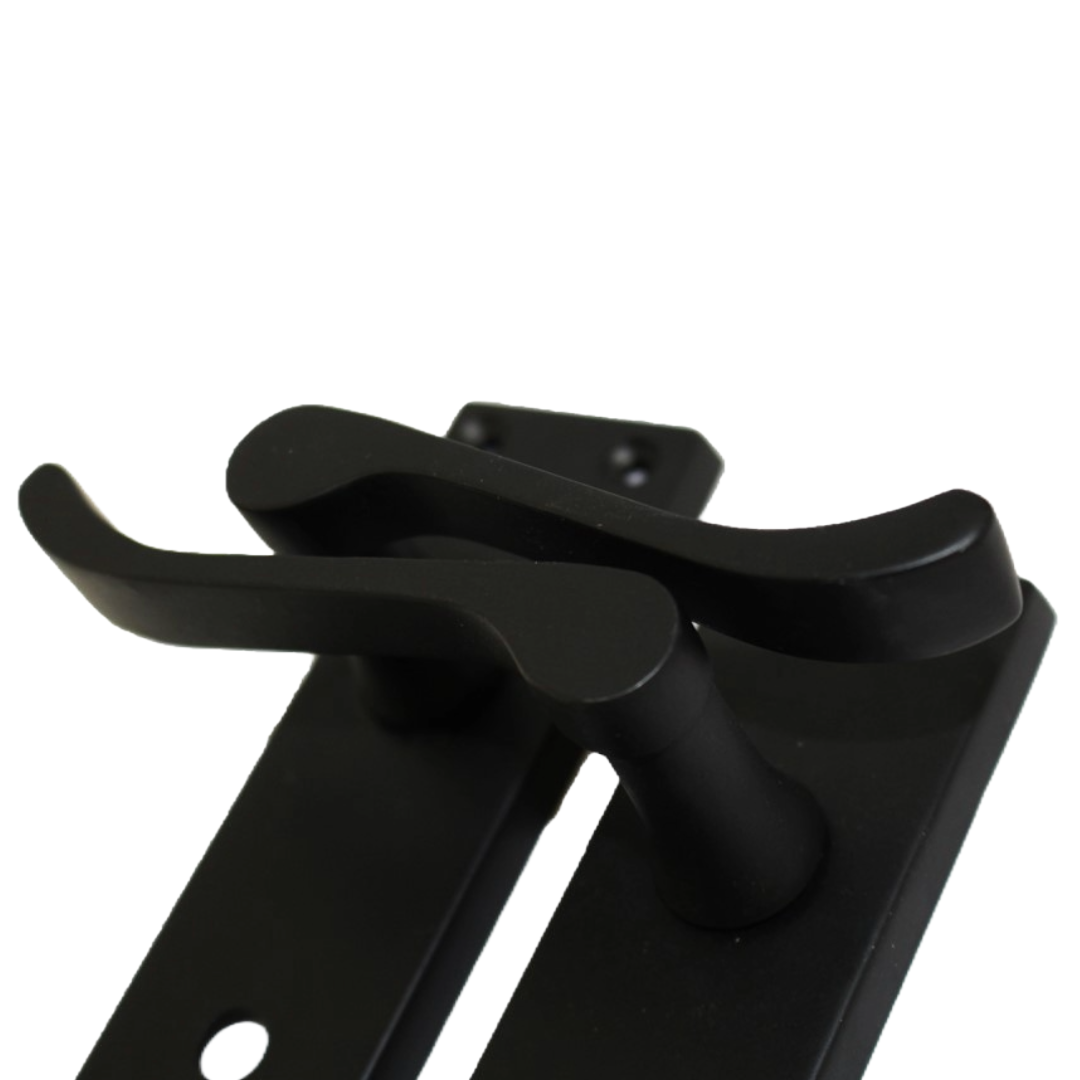 Poignées de porte victoriennes à levier et serrure de salle de bain - Noir mat 150 x 40 mm