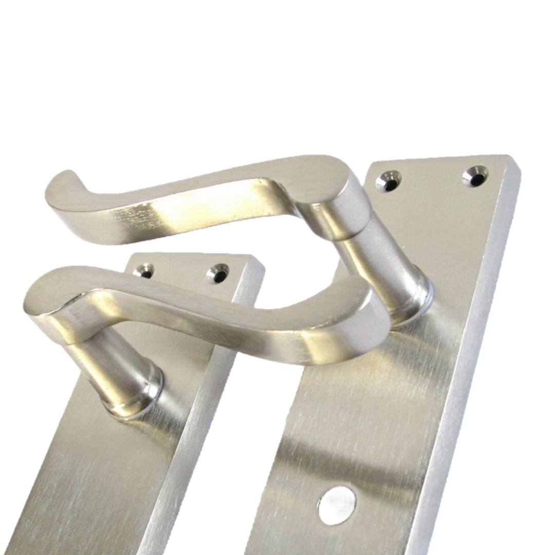 Door Handles Victorian Scroll Lever Bath Lock - Satin 150 x 40mm