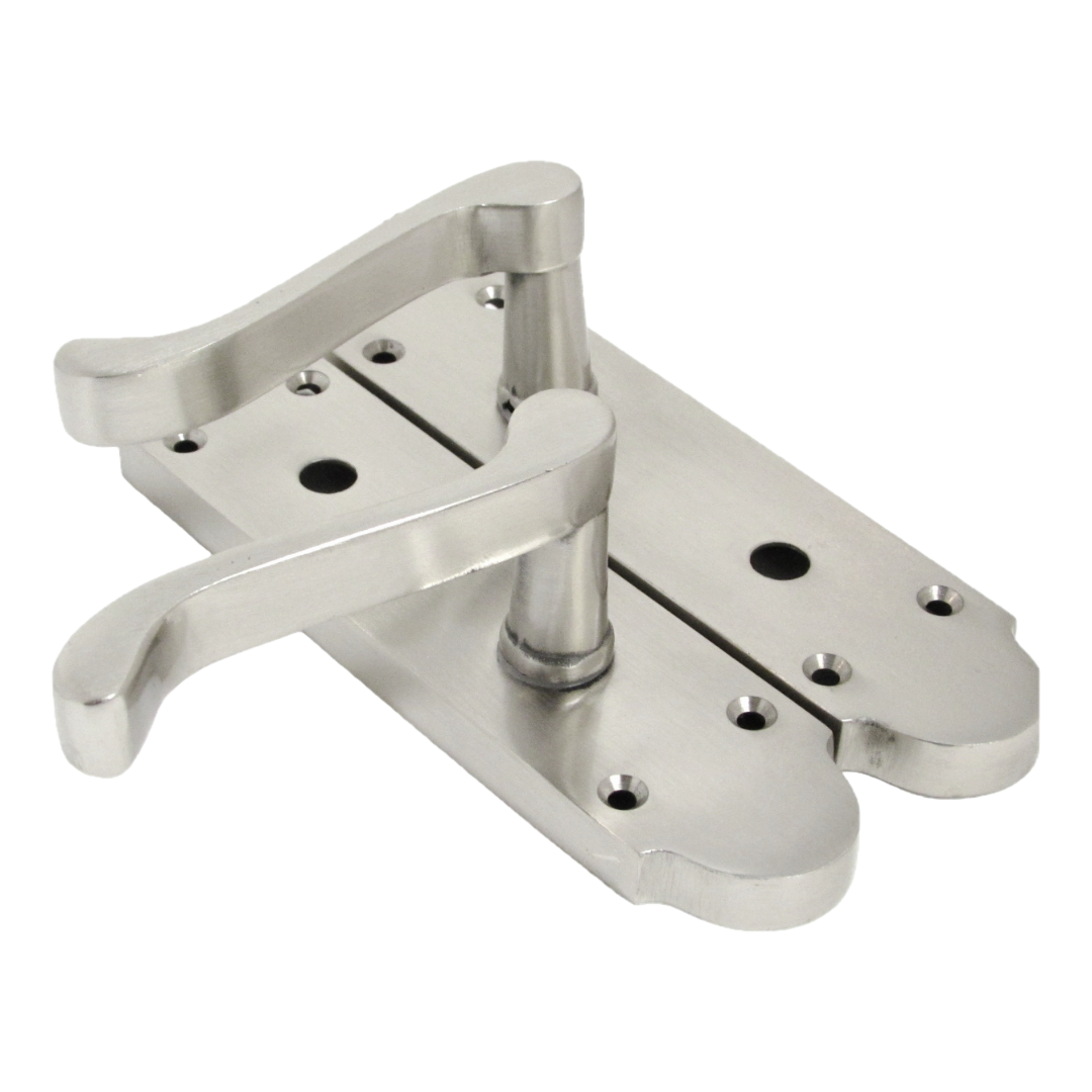 Epsom Door Handles Bathroom Lock Scroll Lever - Satin