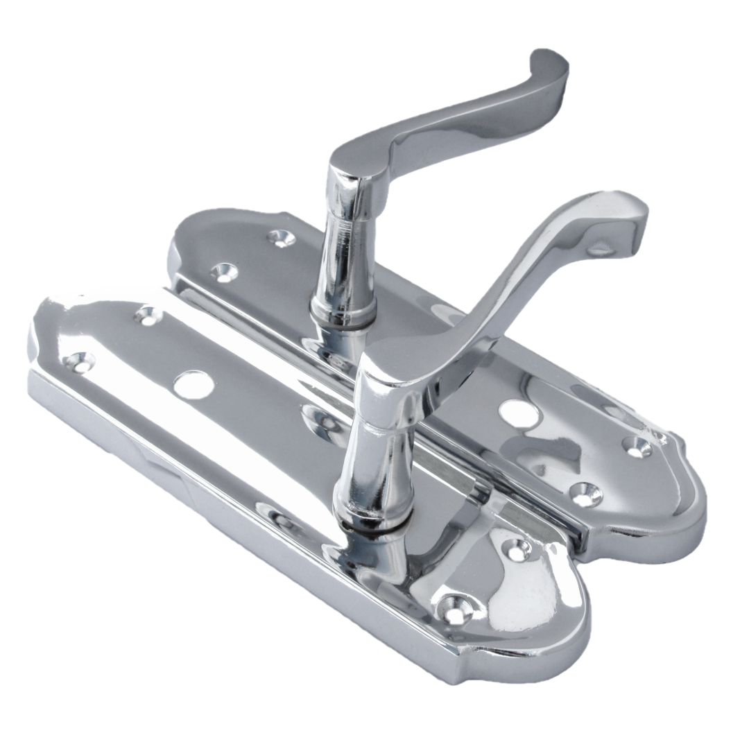 MULTIPACK Door Handles Ashford Bathroom Lock Scroll Lever Chrome 1/4/6 Pairs