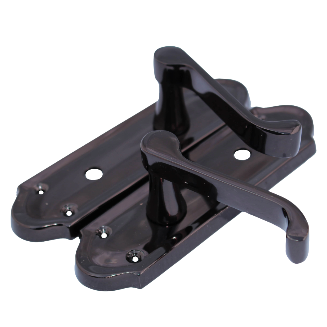MULTIPACK Door Handles Ashford Bathroom Lock Scroll Lever Black Nickel 1/4/6 Pairs