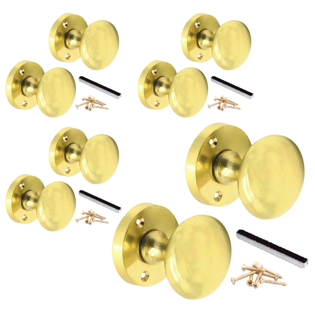 Lot de 1/4/6 paires de boutons de porte victoriens en laiton