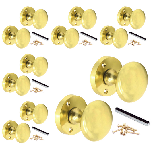 MULTIPACK Door Knobs Victorian Mortice Door Knob Brass 1/4/6 Pairs
