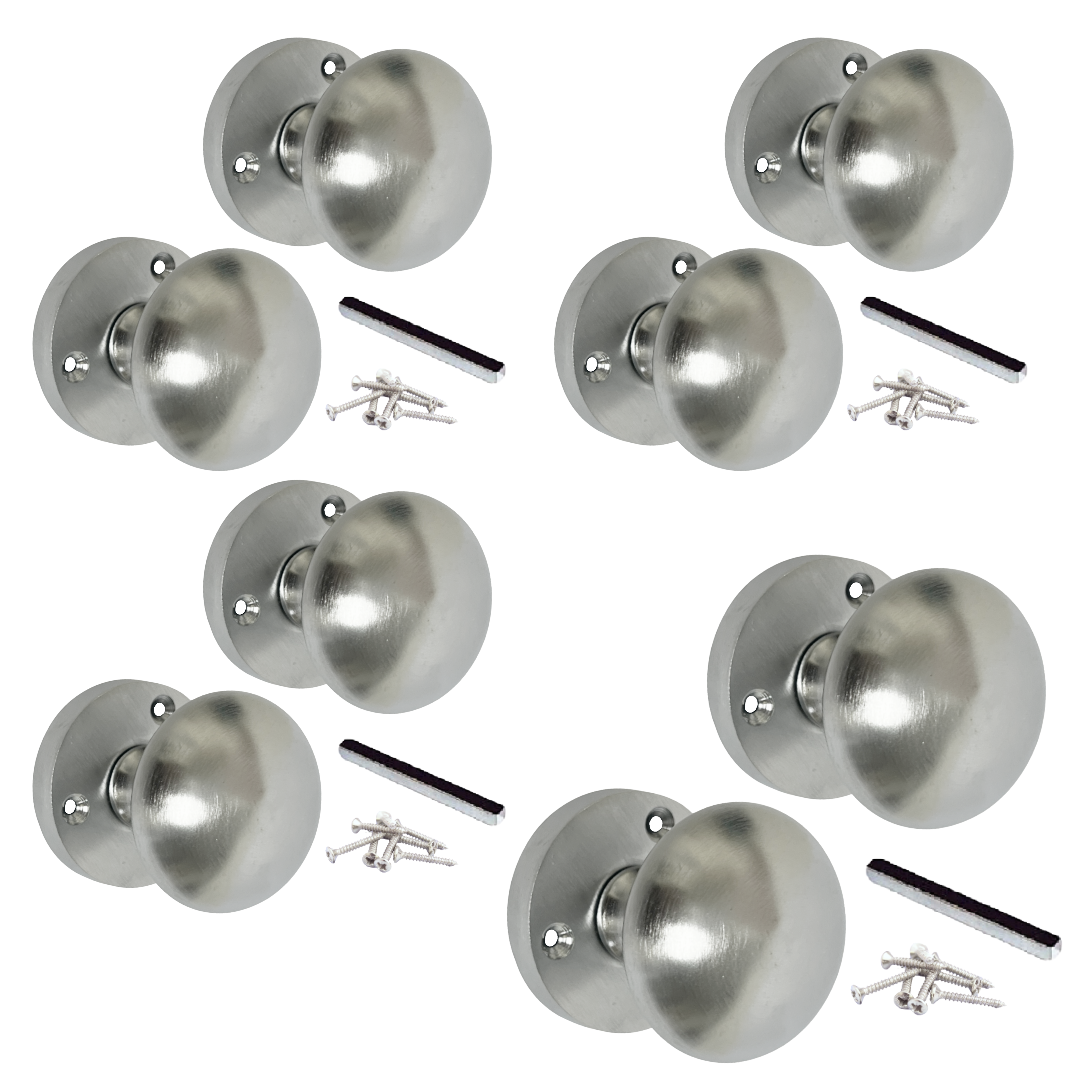 Lot de 1/4/6 paires de boutons de porte à ressort style victorien, satinés