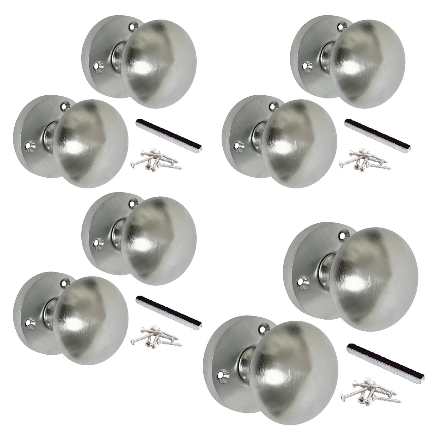 Marketplace JPG companion for Multipack Door Knobs Victorian Mortice Sprung Door Knob Satin Chrome 1/4/6 Pairs - 55mm