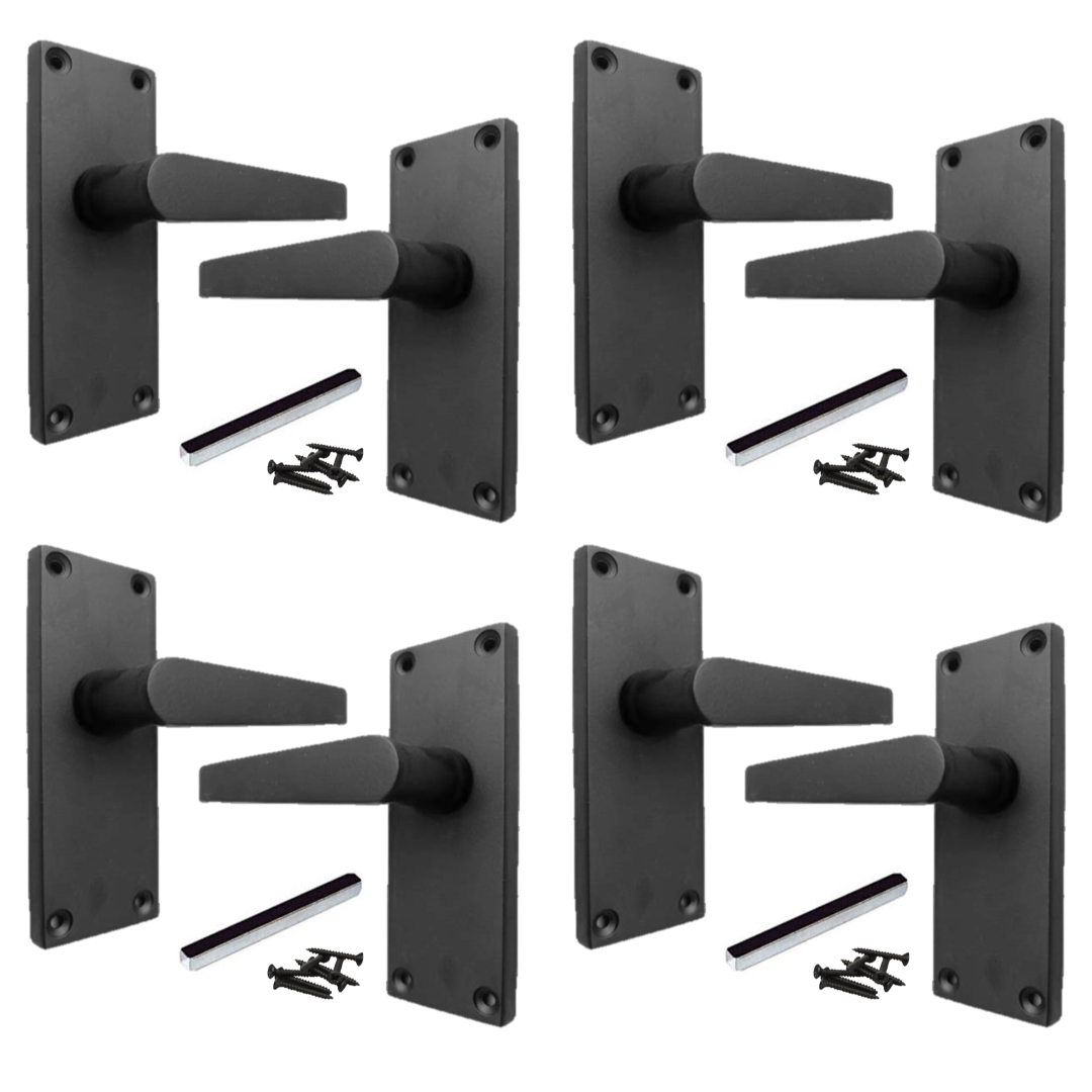 MULTIPACK Door Handles Straight Latch Handle - Matt Black 1/4/6 Pairs