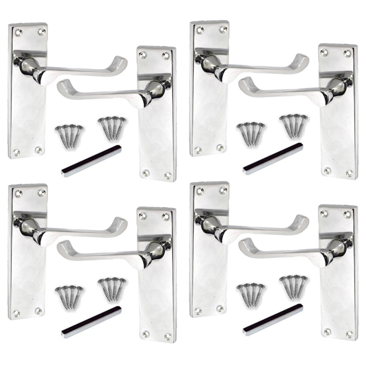 Marketplace JPG companion for Multipack Door Handles Victorian Scroll Lever Latch - Chrome Pack 1/4/6 Pairs - 150mm X 42mm