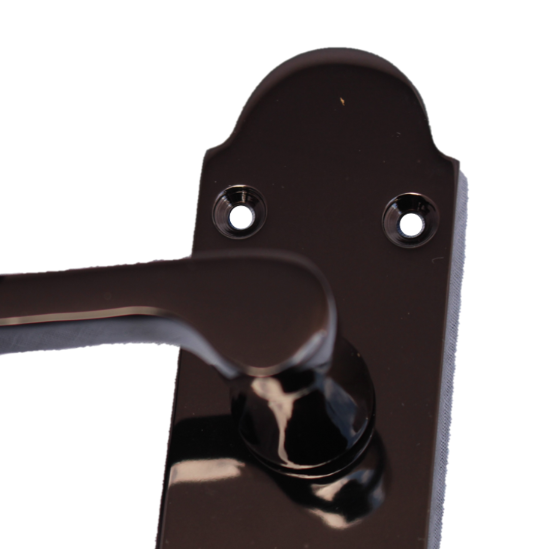 Epsom Door Handle Latch Scroll Lever - Black Nickel
