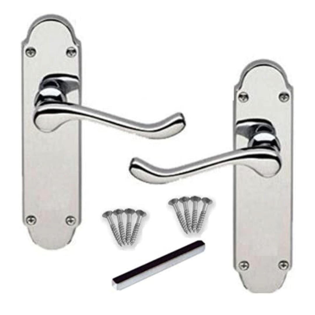 MULTIPACK Door Handles Epsom Chrome Scroll Lever Victorian Scroll 1/4/6 Pairs
