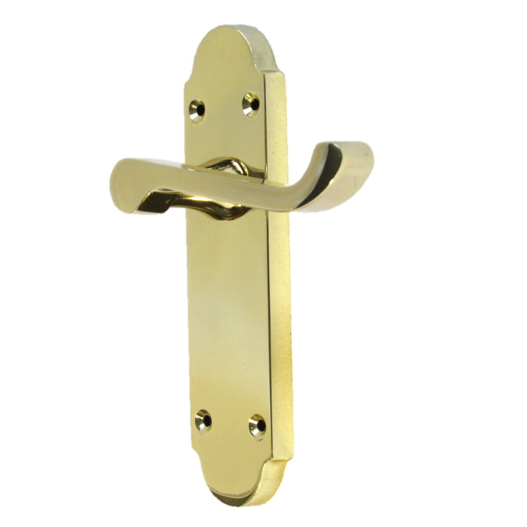 Loquet de porte Epsom à levier à volutes victorien - Laiton