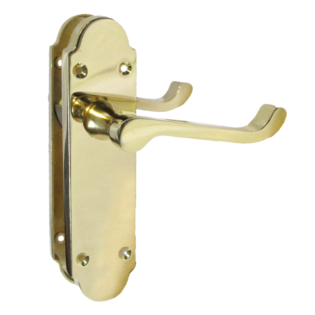 Loquet de porte Epsom à levier à volutes victorien - Laiton