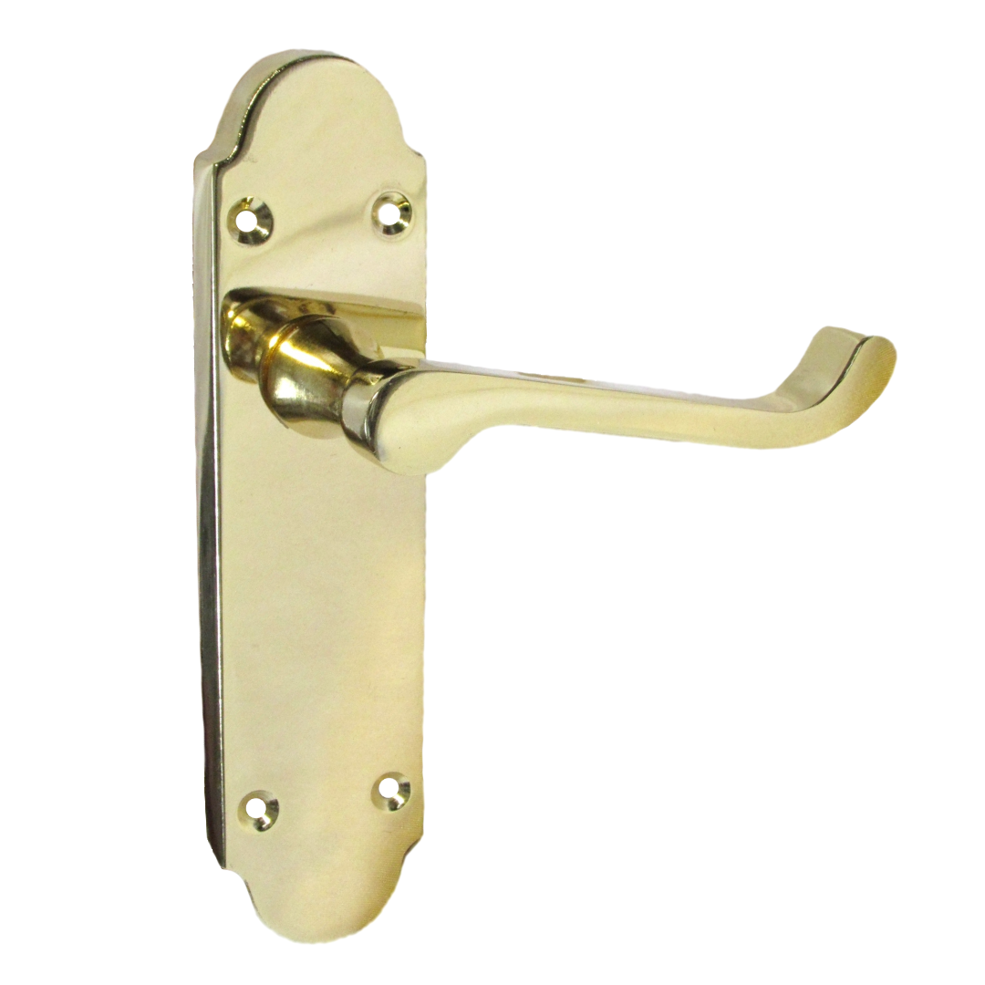 Loquet de porte Epsom à levier à volutes victorien - Laiton