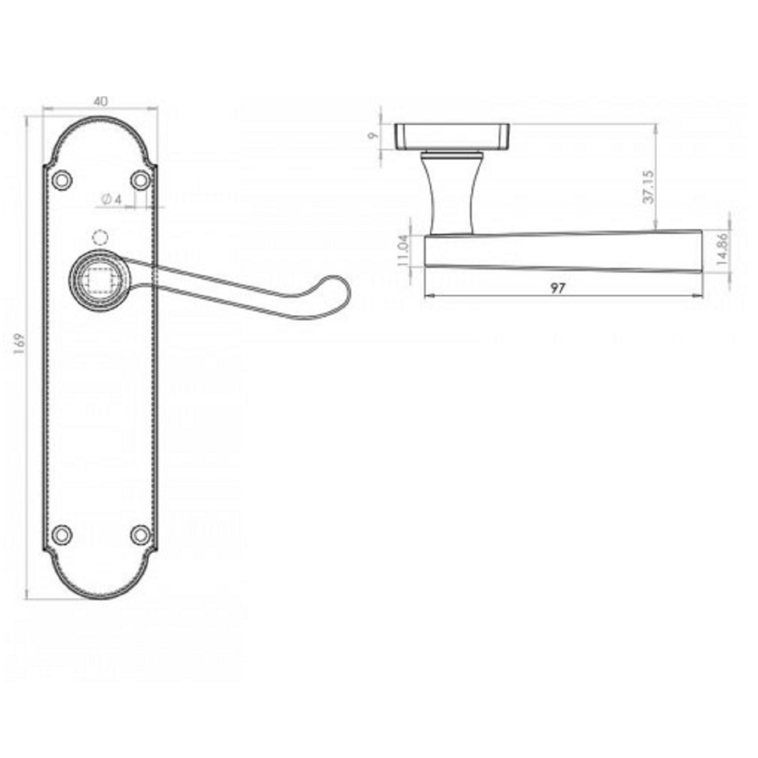 Poignée de porte Epsom à clé, levier à défilement, chrome poli, 1/4/6 paires