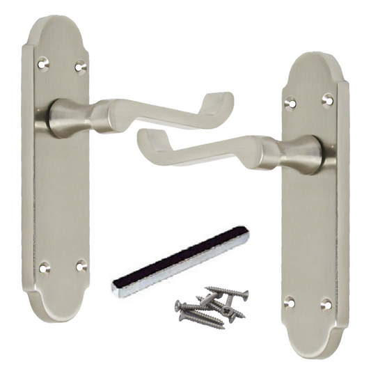 Epsom Door Handles Internal Latch Scroll Lever - Satin