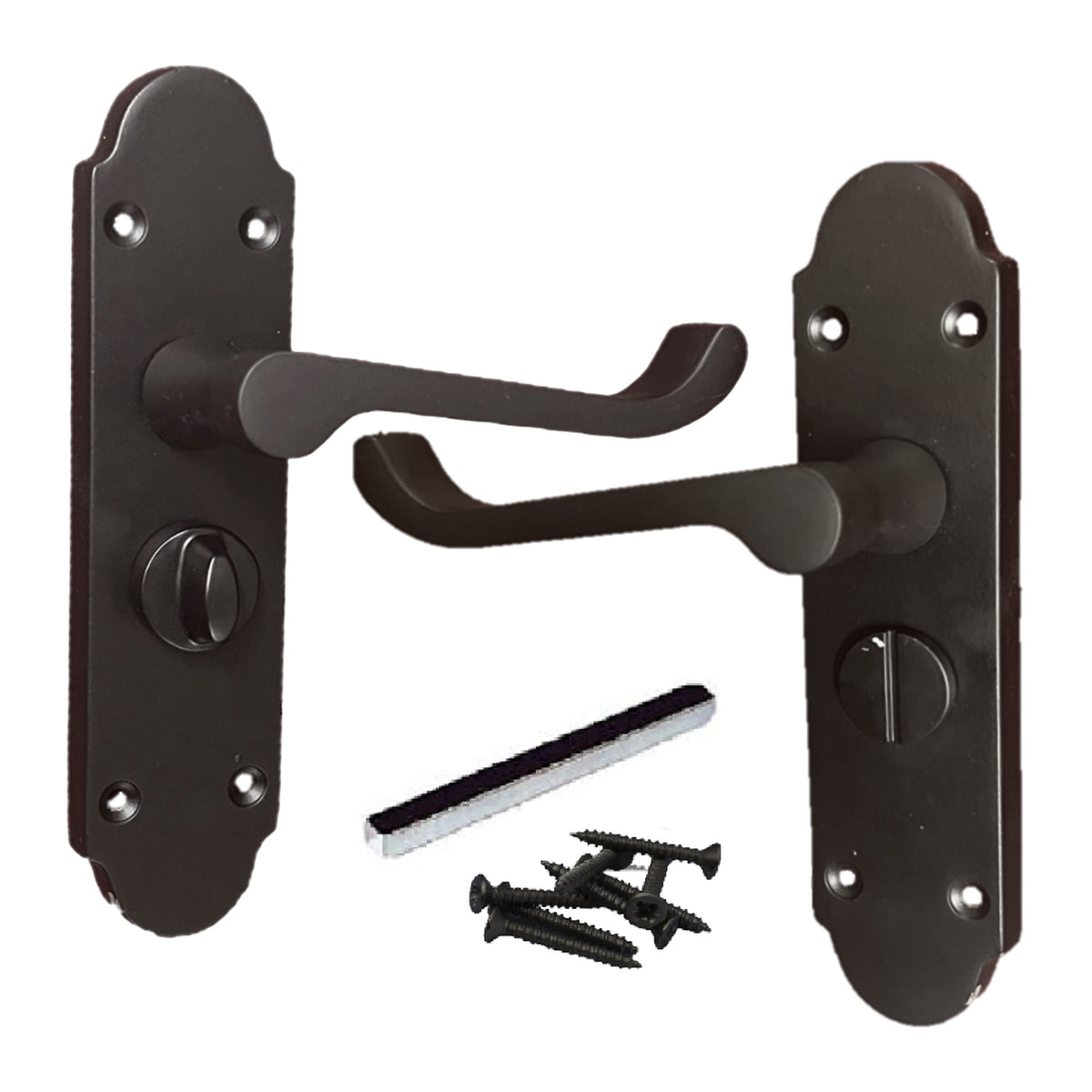 Marketplace JPG companion for Epsom Door Handle Bathroom Privacy Lock Scroll Lever - Matt Black - 168mm X 47mm