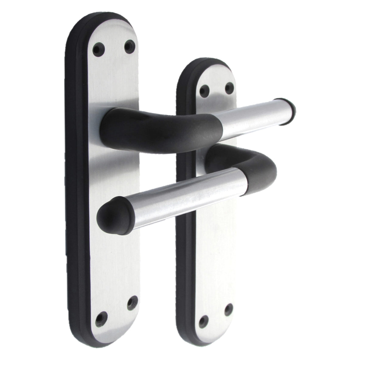 Marketplace JPG companion for Marina Door Handle Two Tone Latch Lever - Matt Black and Satin