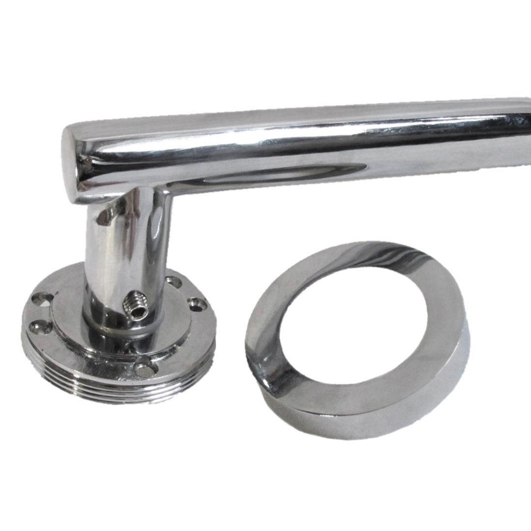 Door Handles T Bar Straight Lever on Rose Latch - Chrome 125mm