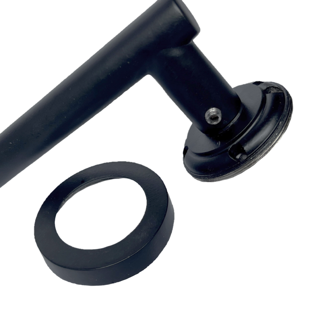 Door Handles T Bar Straight Lever on Rose Latch & Hinges - Matt Black