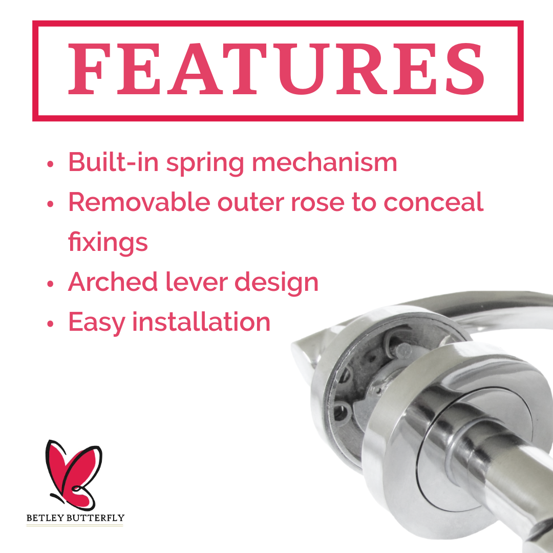 MULTIPACK Arched Lever Door Handles on Round Rose - Chrome 134mm