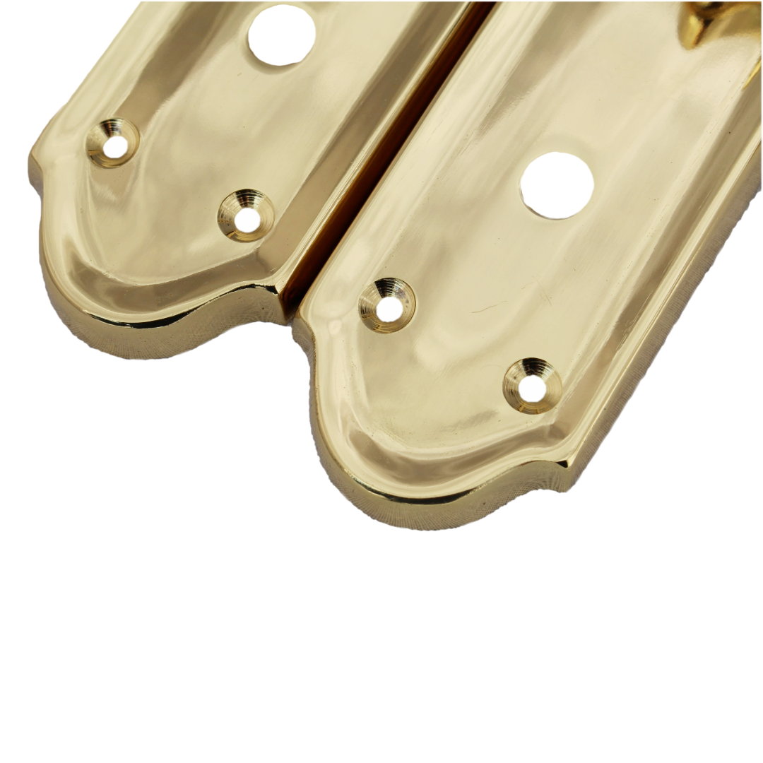 Ashford Door Handle Bathroom Lock Scroll Lever - Polished Brass