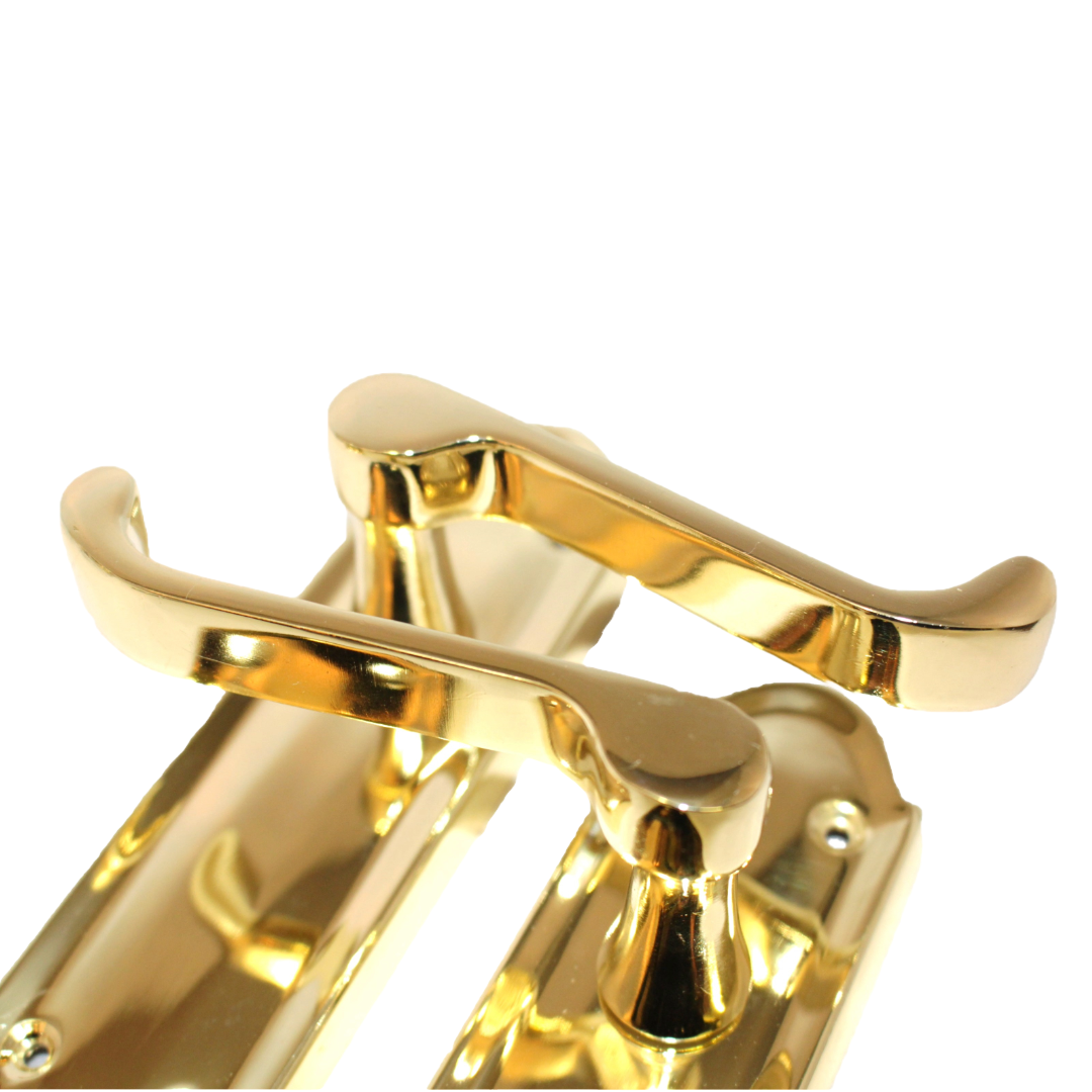 MULTIPACK Door Handles Ashford Brass Latch Brass Scroll Lever 1/4/6 Pairs