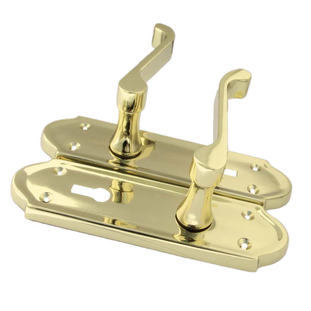 Ashford Door Handle Key Lock Scroll Lever - Polished Brass Key Lock Pack