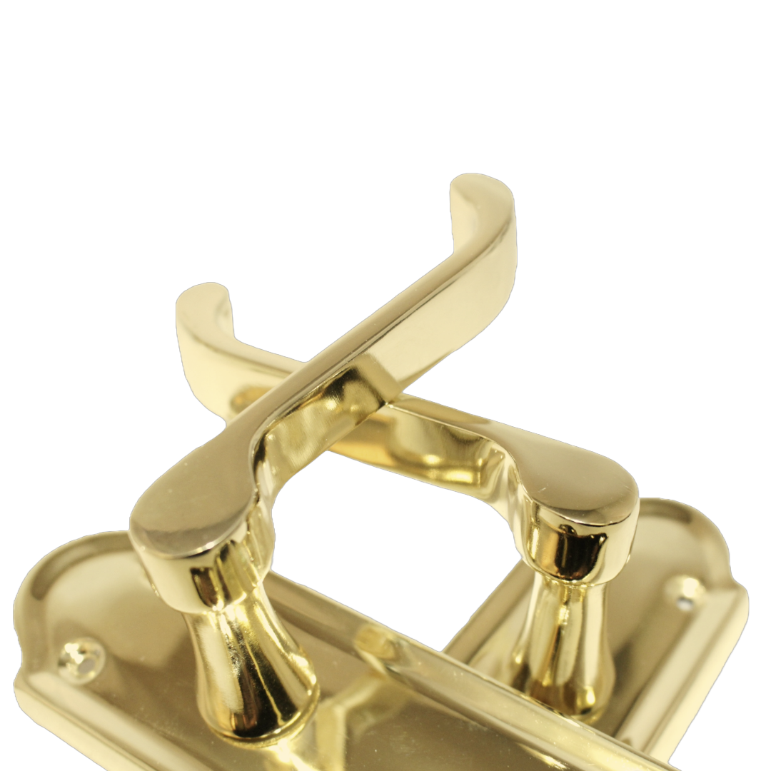 Ashford Door Handle Latch Scroll Lever - Polished Brass