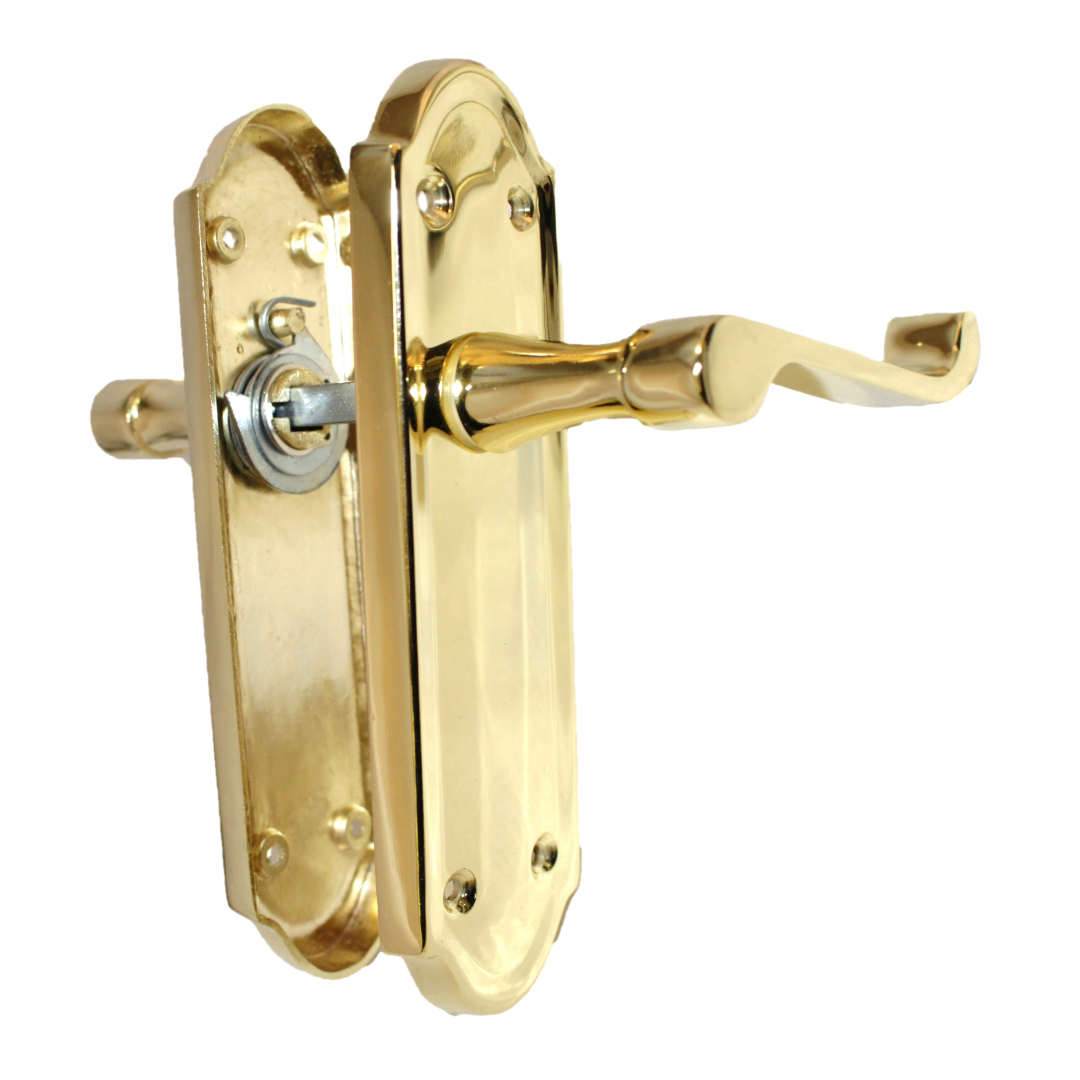 MULTIPACK Door Handles Ashford Brass Latch Brass Scroll Lever 1/4/6 Pairs