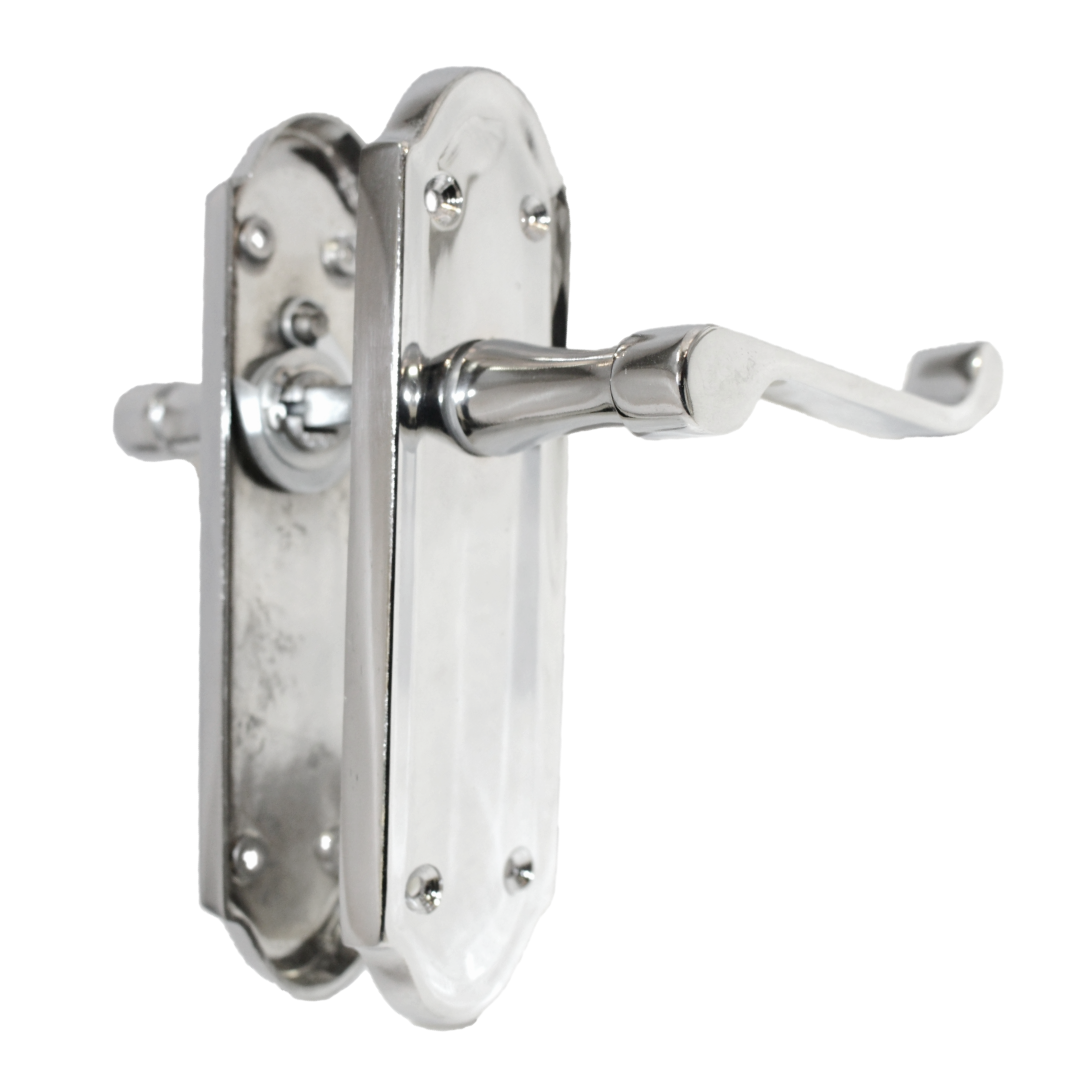 Ashford Door Handle Latch Scroll Lever - Chrome