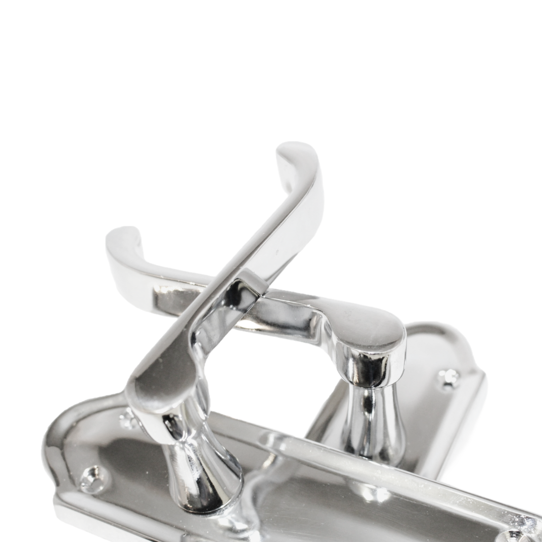 Ashford Door Handle Latch Scroll Lever - Chrome Latch Pack