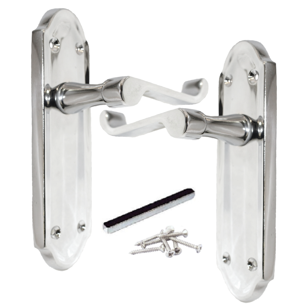 Ashford Door Handle Latch Scroll Lever - Chrome
