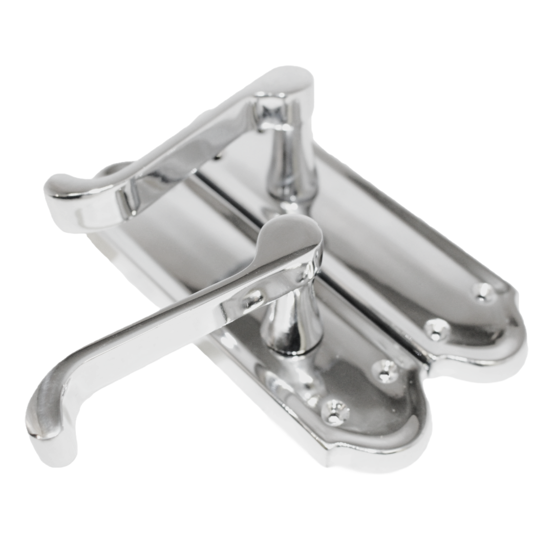 Ashford Door Handle Latch Scroll Lever - Chrome