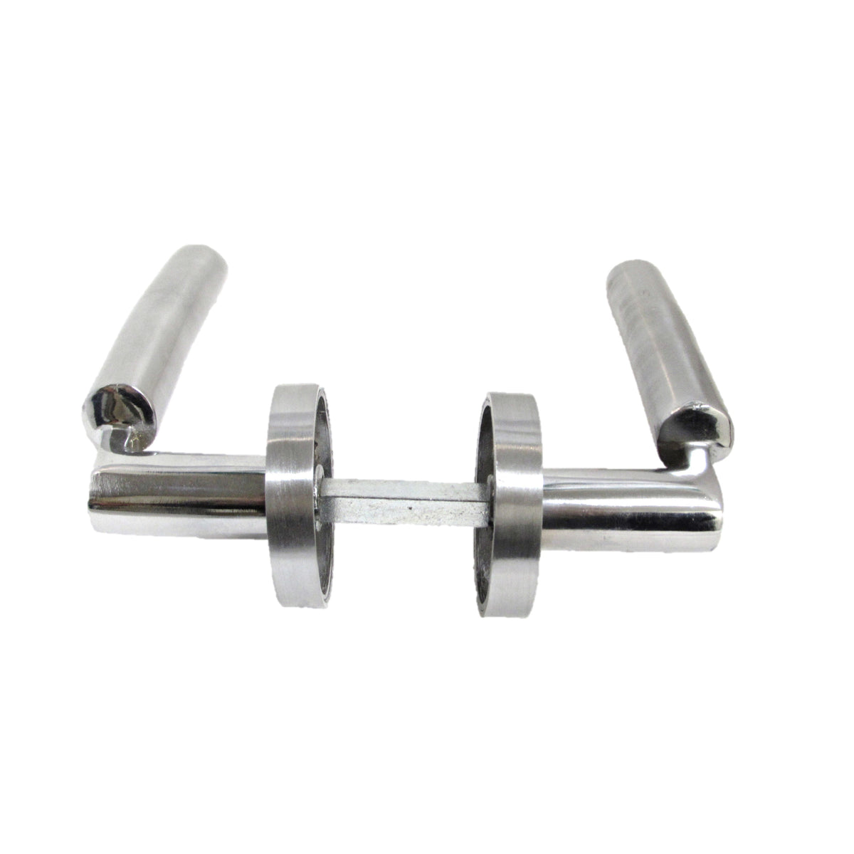 Verona Door Handles Latch Lever on Rose Duo - Chrome Satin 120mm