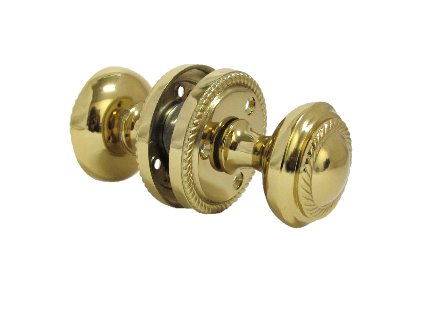 Door Knobs Round Georgian Roped Mortice Knob - Brass 62mm