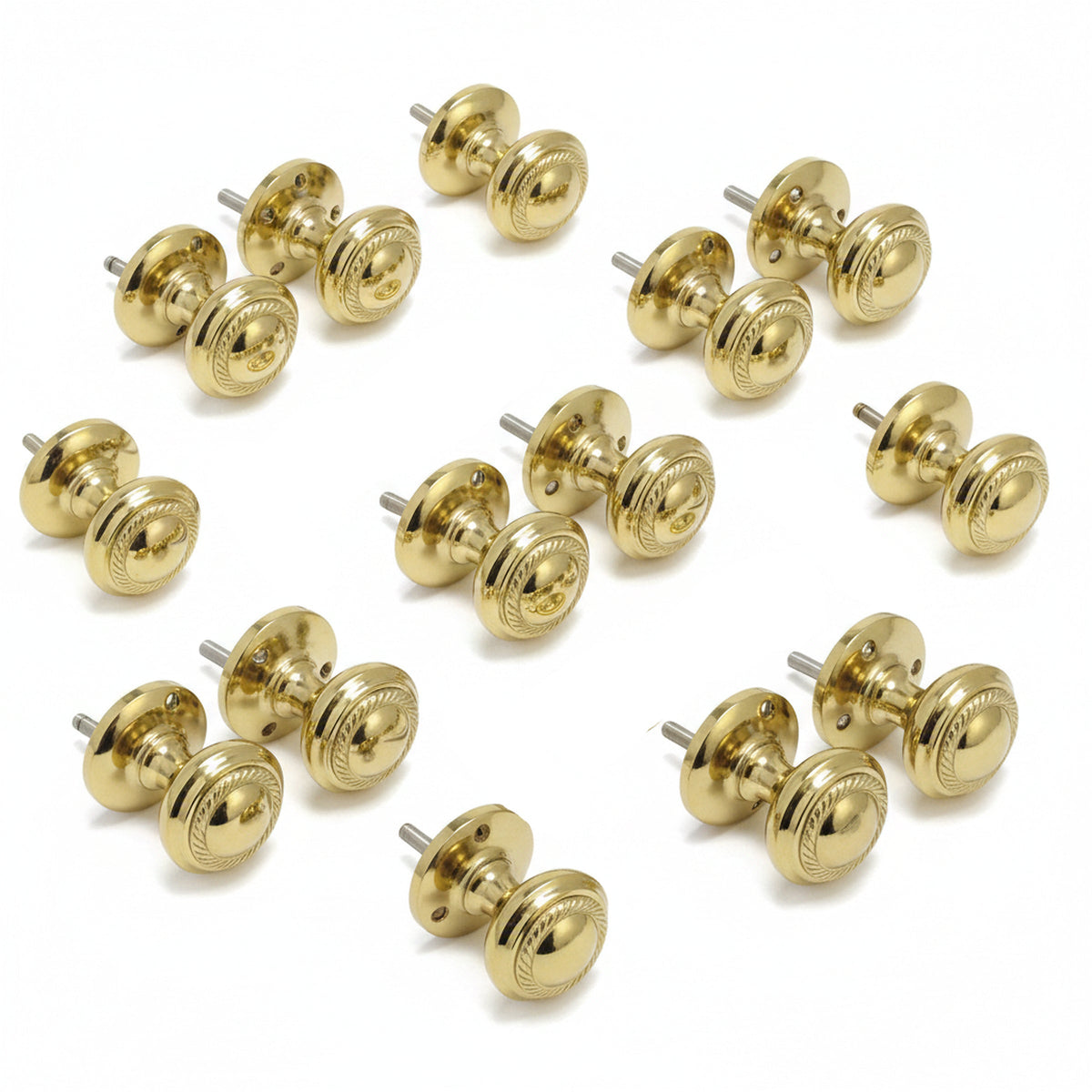 Marketplace JPG companion for Door Knobs Round Georgian Roped Mortice Knob - Brass 62mm