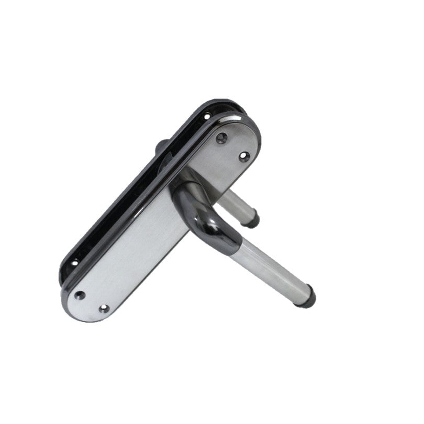 Marina Door Handle Two Tone Latch Lever - Black Nickel and Satin