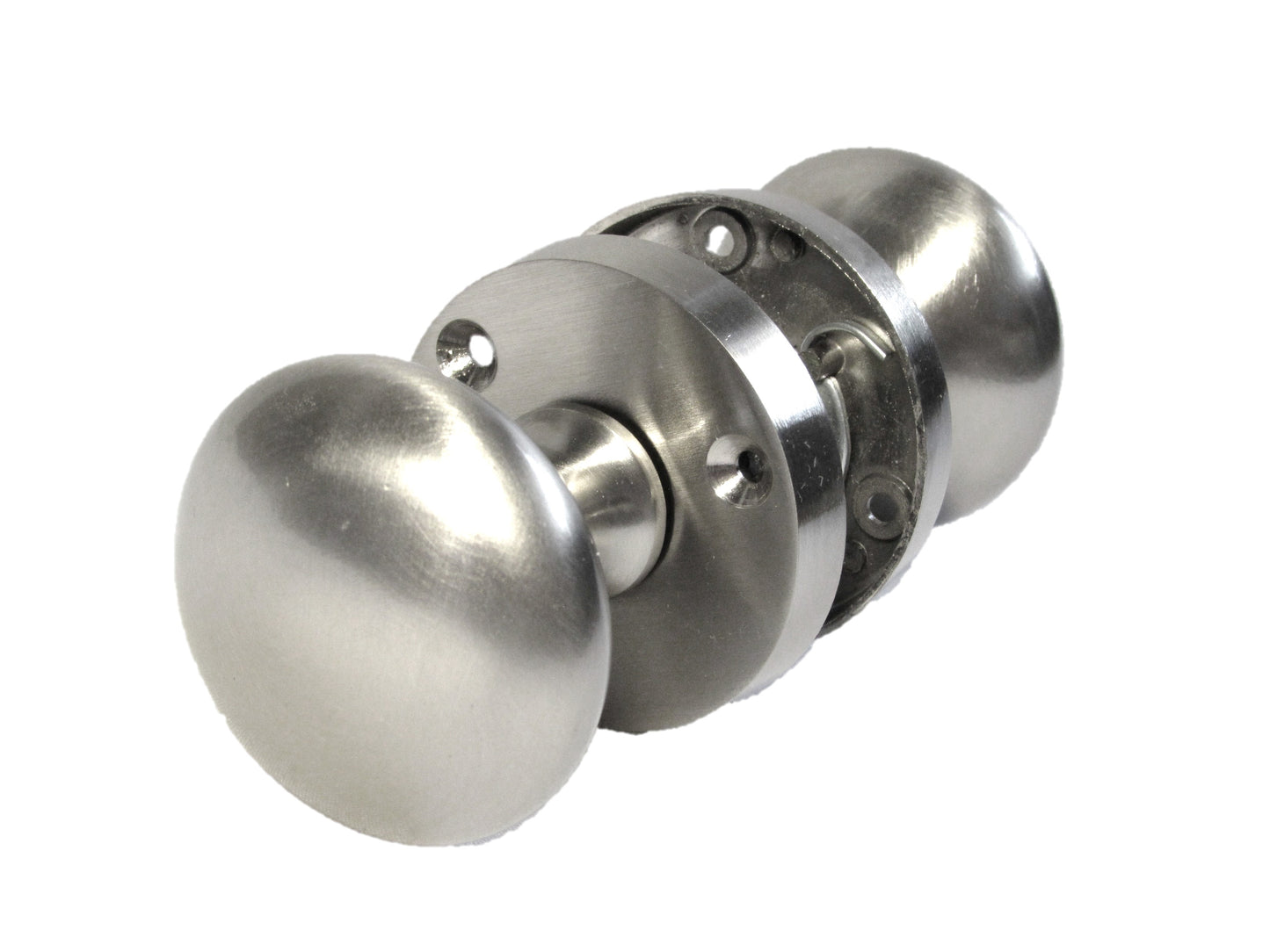 Boutons de porte ronds victoriens à mortaise à ressort - Satin 56 mm