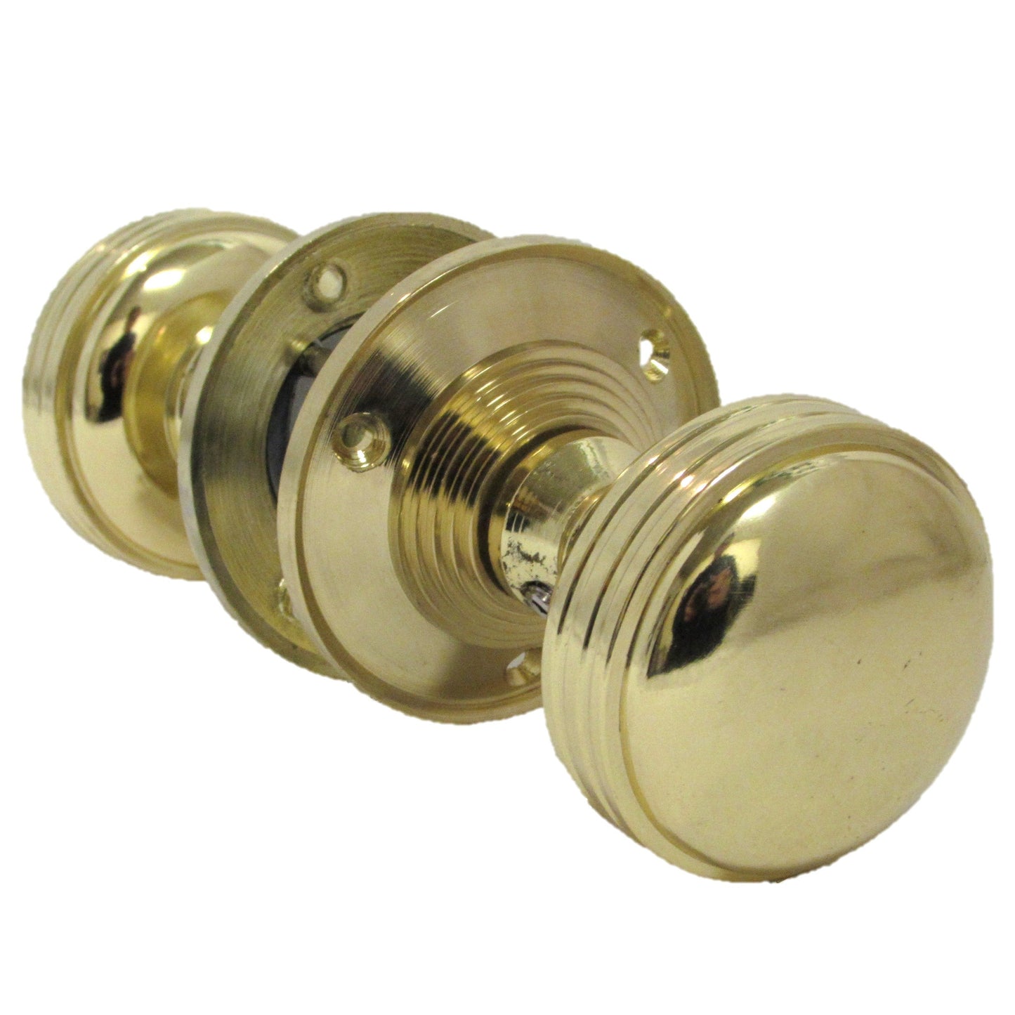 MULTIPACK Door Knobs Brass Mortice Round Reeded HEAVY Knob 1/4/6 Pairs