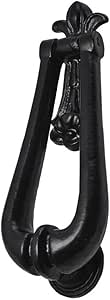 Old Hill Ironworks Fleur De Lys Door Knocker Black Antique - 195mm