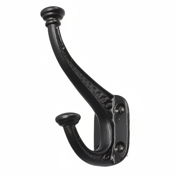 Old Hill Ironworks Antique Heavy Duty Hat and Coat Hook Black - 135mm