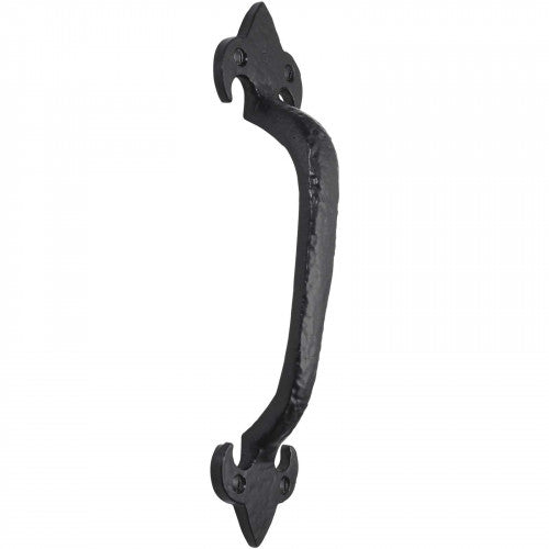 Poignées de porte en fonte noire antique, style rosace, fixations, pour portail, abri de jardin