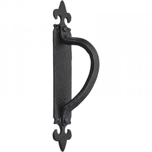 Poignées de porte en fonte noire antique, style rosace, fixations, pour portail, abri de jardin