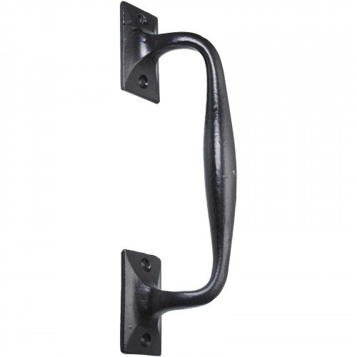 Poignées de porte en fonte noire antique, style rosace, fixations, pour portail, abri de jardin