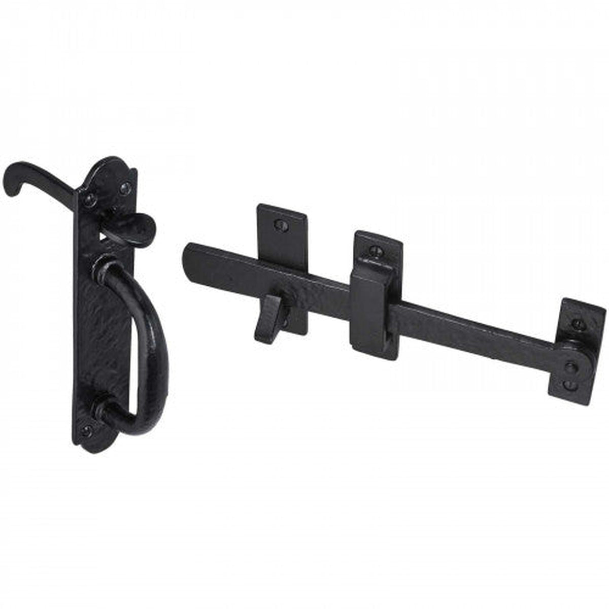 Thumb Gate Latch Black Antique 185mm Old Hill Iron Garden Cottage + Fixings