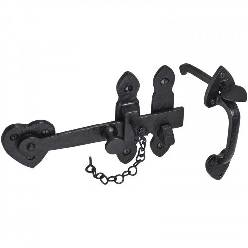 Cottage Thumb Gate Latch Black Antique 200mm Old Hill Iron Garden + Fixings