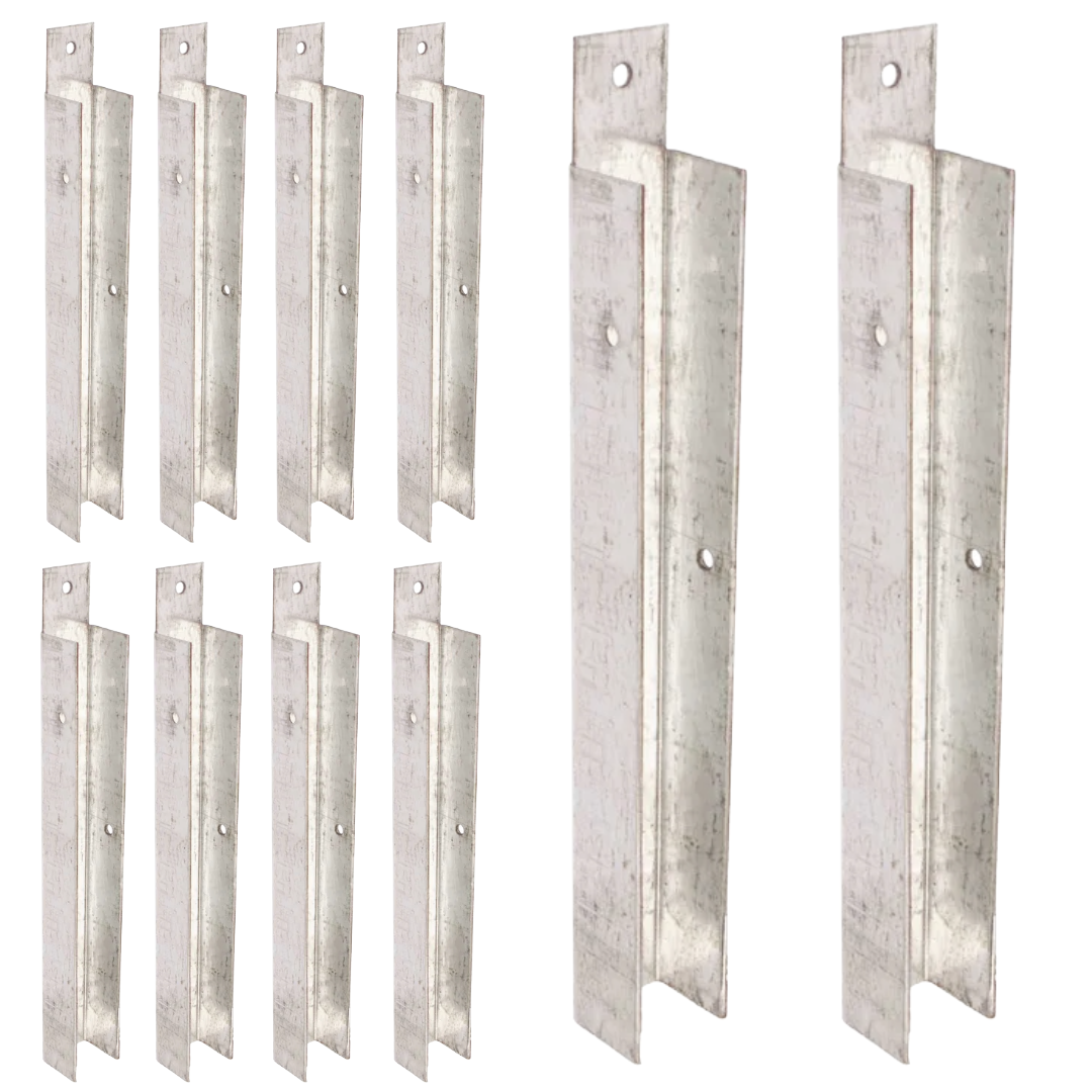 Gravel Board Clips for 50mm Timber Fence Posts Galvanised Heavy Duty Fence Brackets