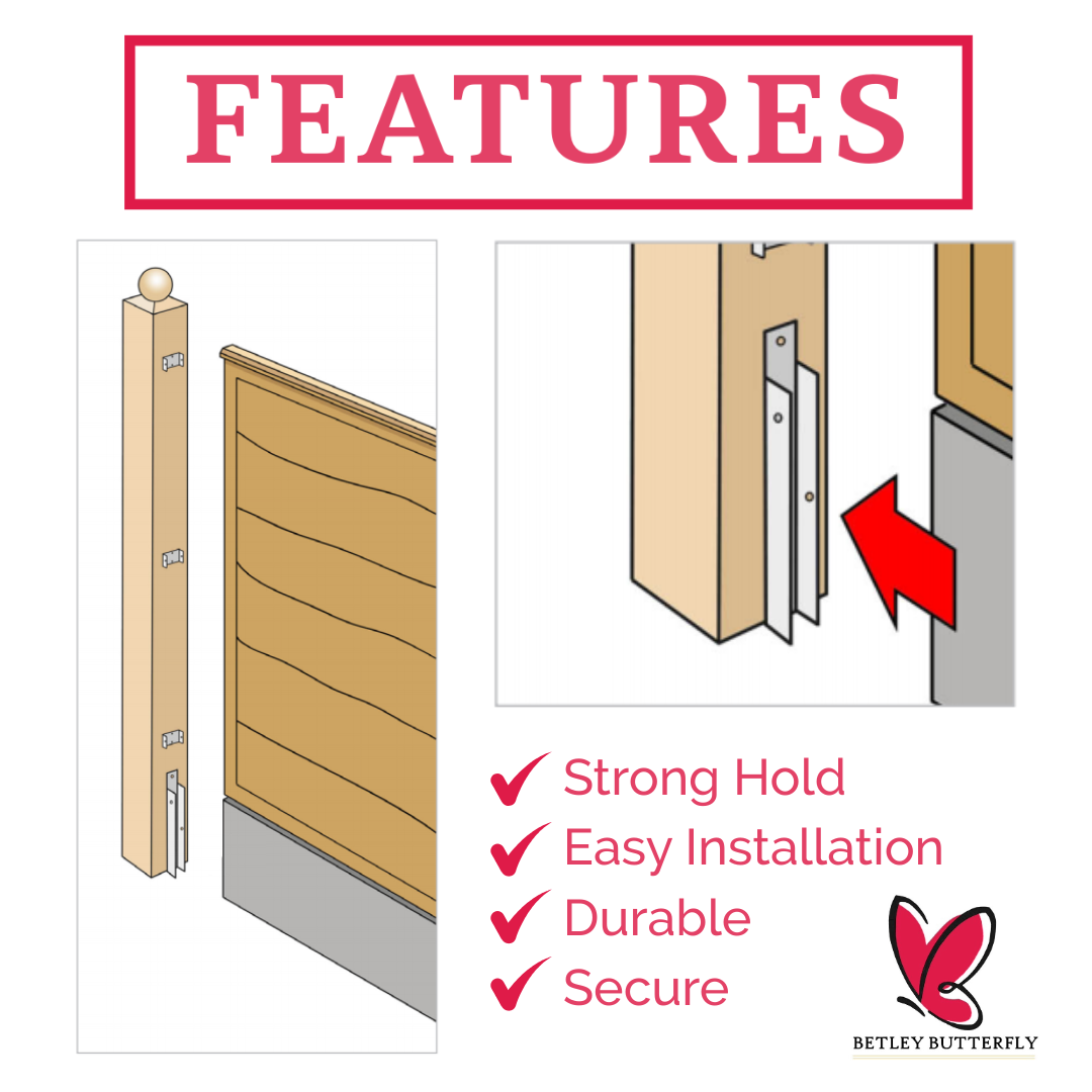 Gravel Board Clips for 50mm Timber Fence Posts Galvanised Heavy Duty Fence Brackets