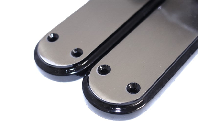 Marina Door Handle Two Tone Latch Lever - Black Nickel and Satin