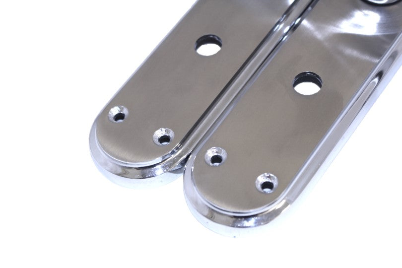 Marina Door Handle Two Tone Bathroom Lock Lever - Chrome and Satin